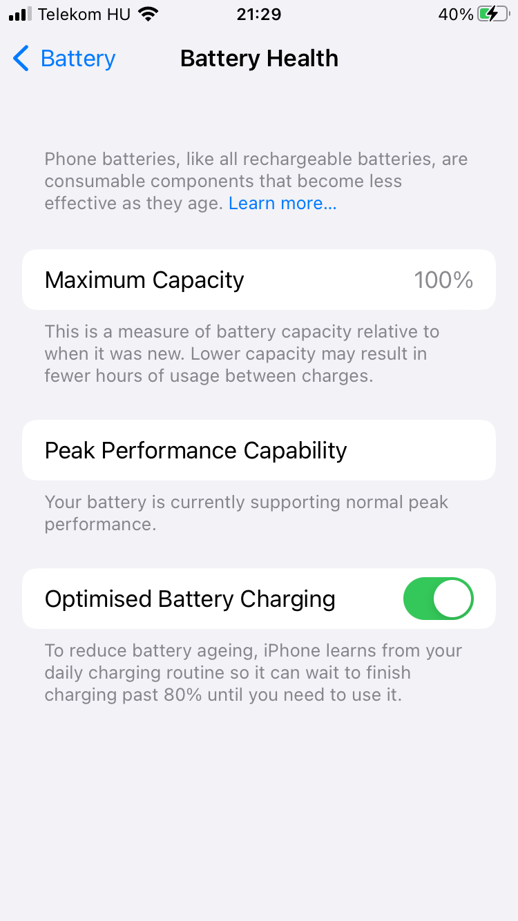 battery life